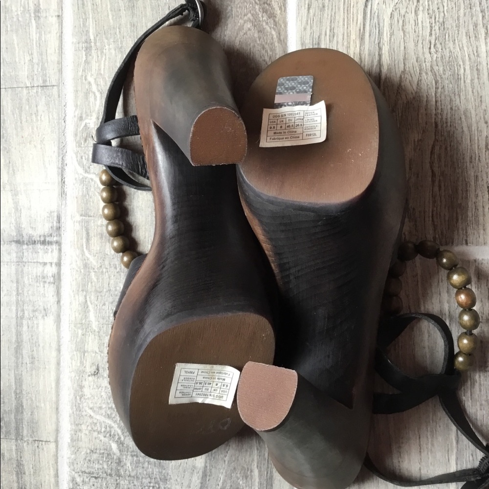 SOLD!💥UGG Leather Ankle Straps Platforms Heels - Picture 7 of 8